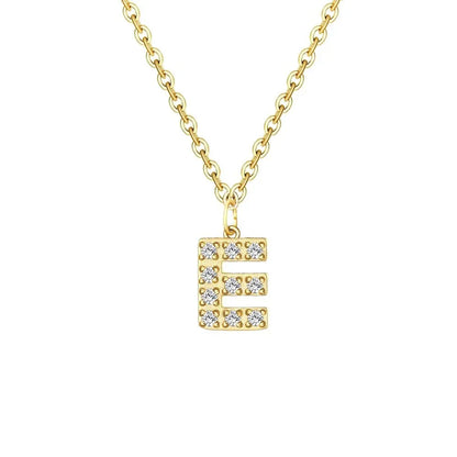 Delicate CZ Initial Pendant Chain Necklace