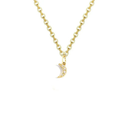 Delicate CZ Initial Pendant Chain Necklace