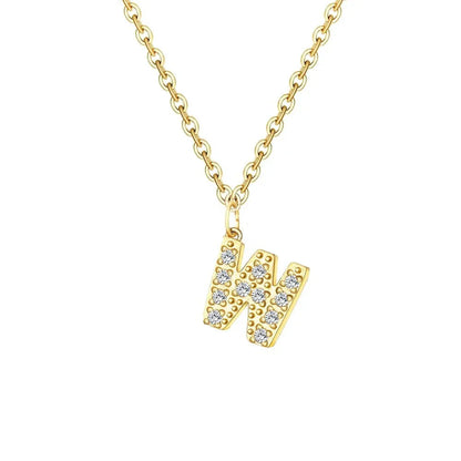 Delicate CZ Initial Pendant Chain Necklace