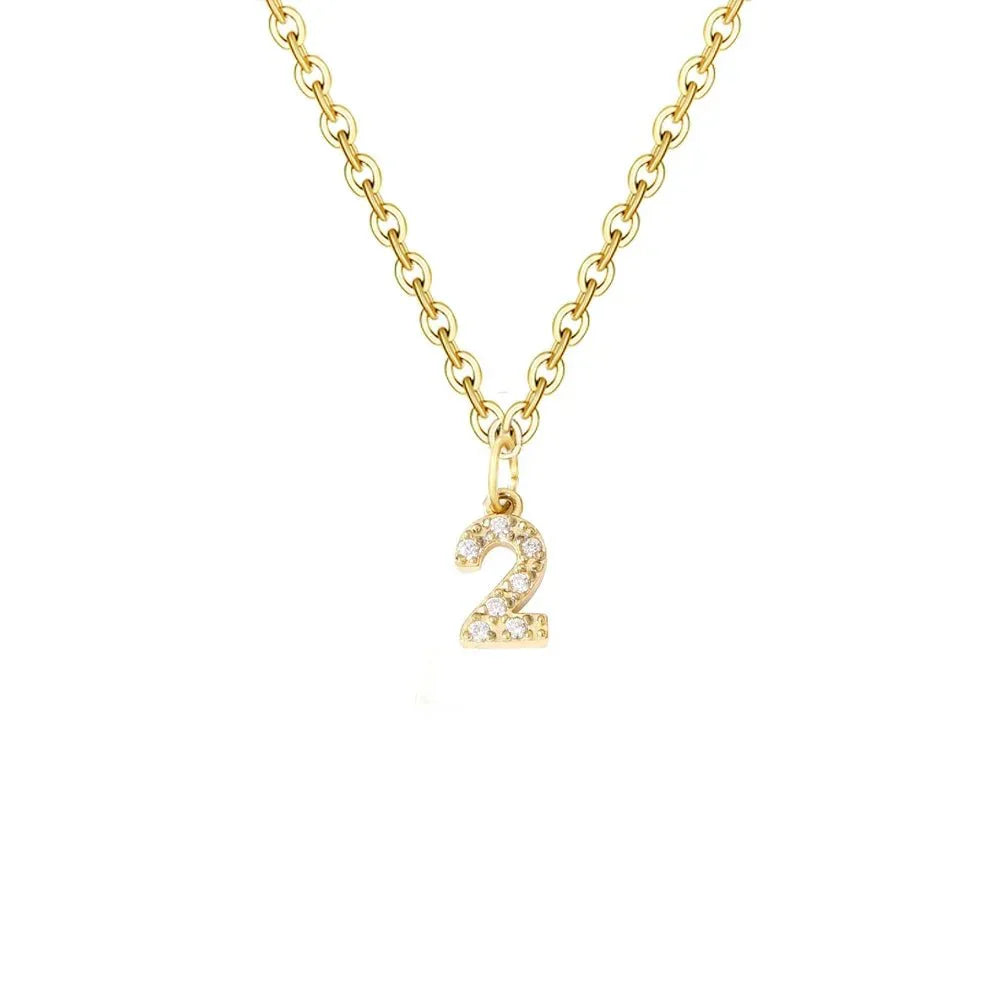 Delicate CZ Initial Pendant Chain Necklace