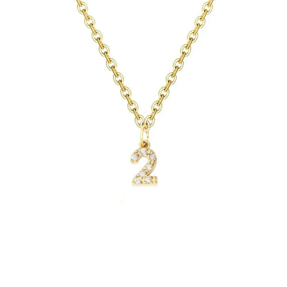 Delicate CZ Initial Pendant Chain Necklace