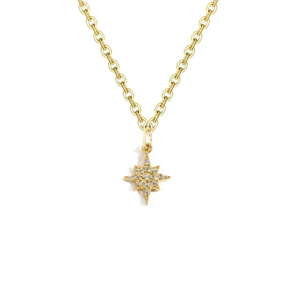 Delicate CZ Initial Pendant Chain Necklace