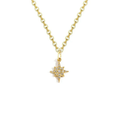 Delicate CZ Initial Pendant Chain Necklace