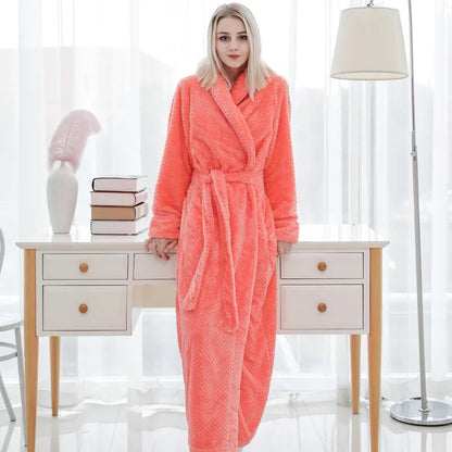 Plush Fleece Bathrobe - Soft Warm Spa Robe - Halri