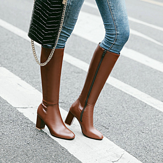 Premium Vegan Leather Zip Boots for Women - Halri