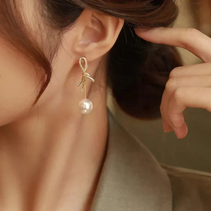 Halri | Elegant Pearl Drop Dangle Earrings - Halri