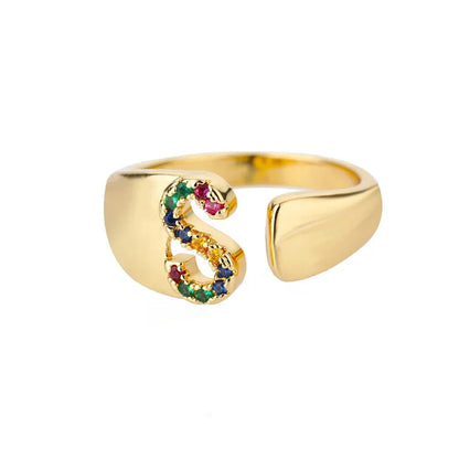 Colorful Personalized Initial Ring