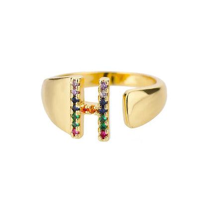 Colorful Personalized Initial Ring
