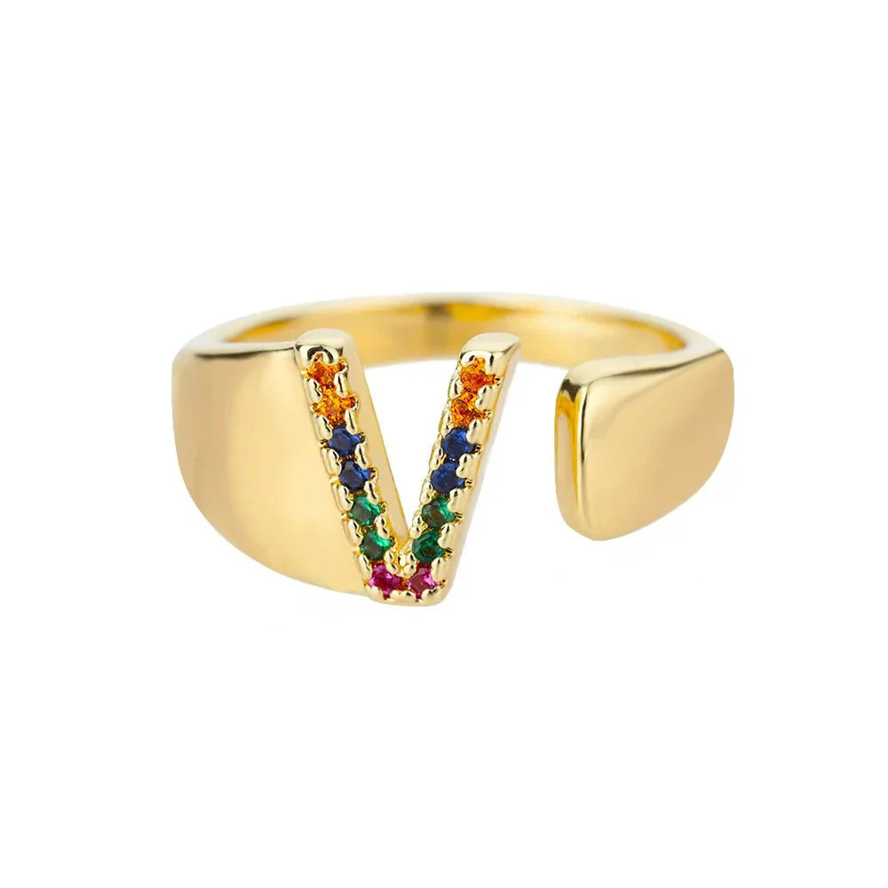 Colorful Personalized Initial Ring