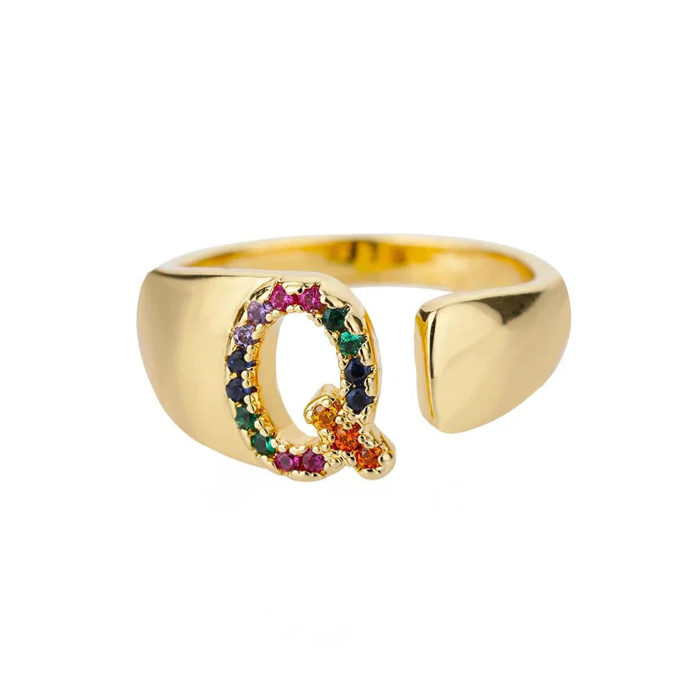 Colorful Personalized Initial Ring