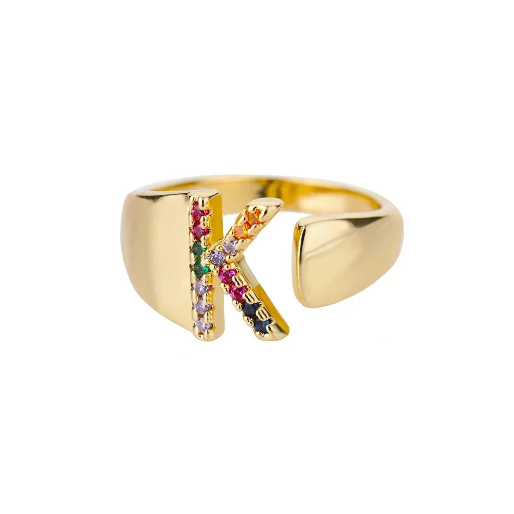 Colorful Personalized Initial Ring