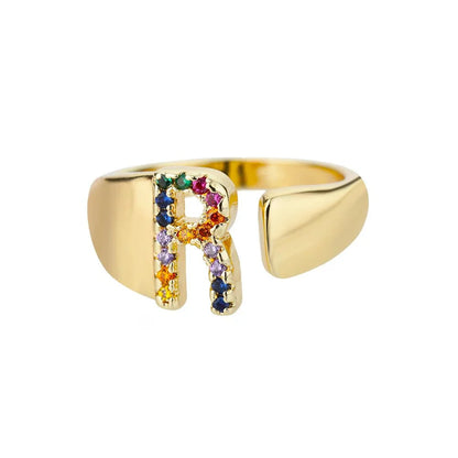 Colorful Personalized Initial Ring