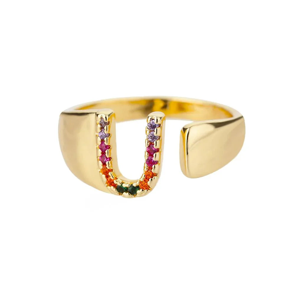 Colorful Personalized Initial Ring
