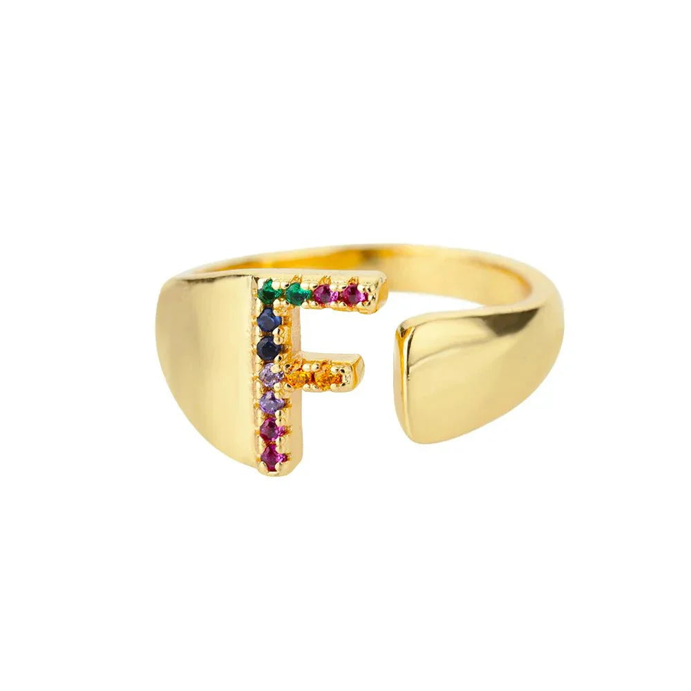 Colorful Personalized Initial Ring