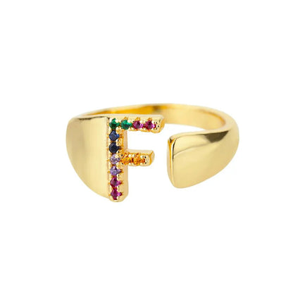 Colorful Personalized Initial Ring