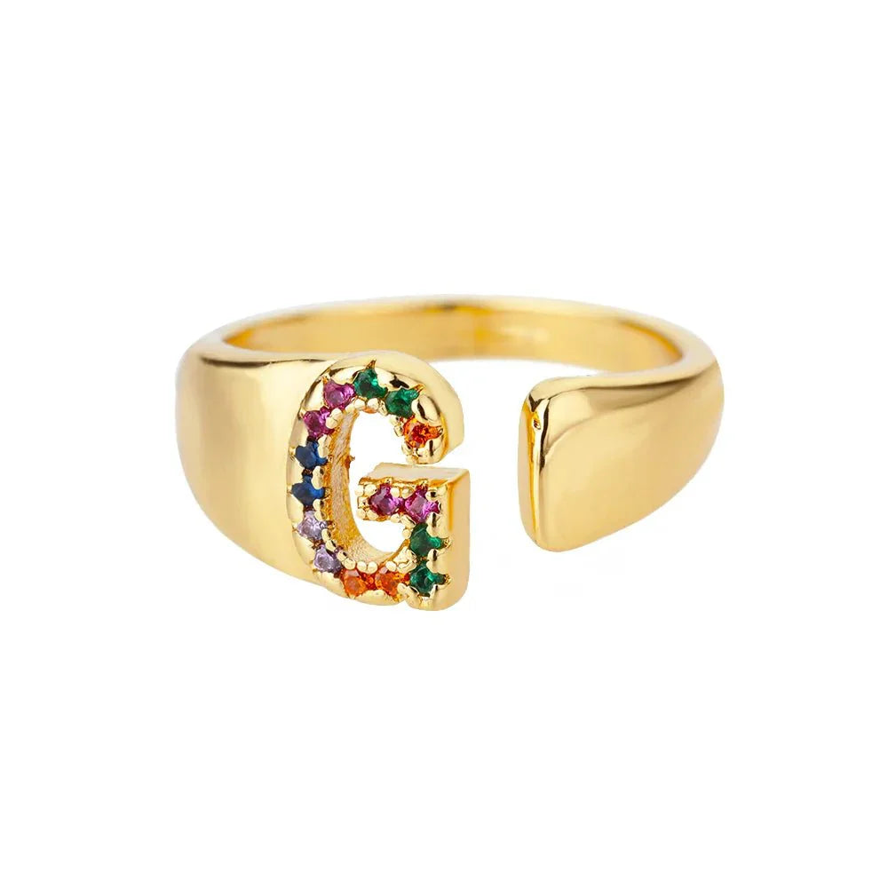 Colorful Personalized Initial Ring