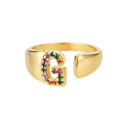 Colorful Personalized Initial Ring