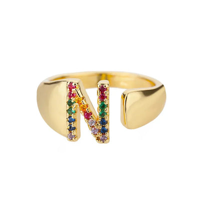 Colorful Personalized Initial Ring
