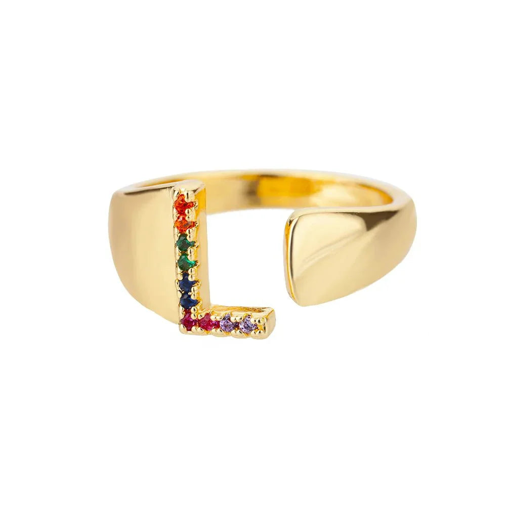 Colorful Personalized Initial Ring