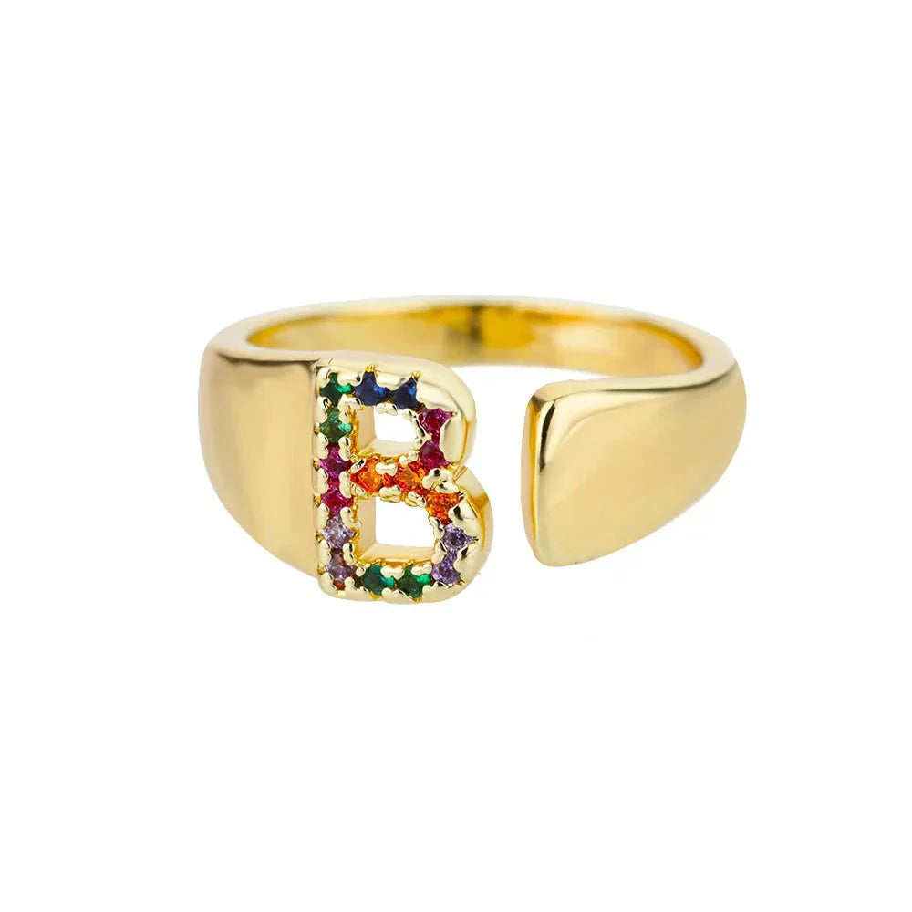Colorful Personalized Initial Ring