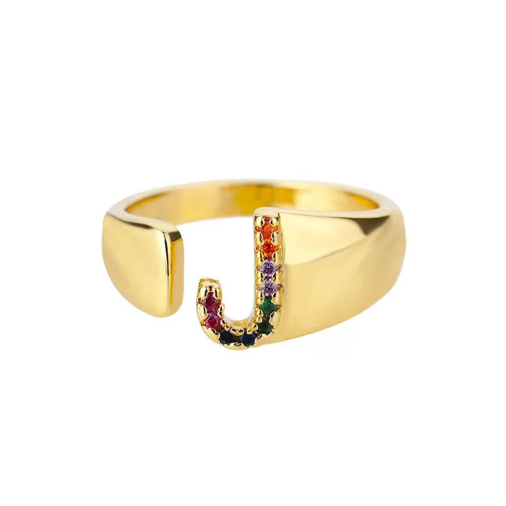 Colorful Personalized Initial Ring