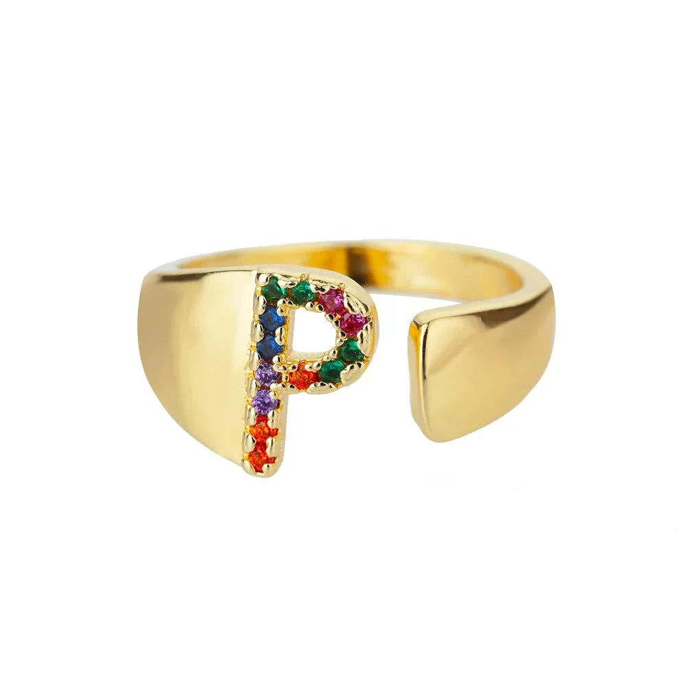 Colorful Personalized Initial Ring