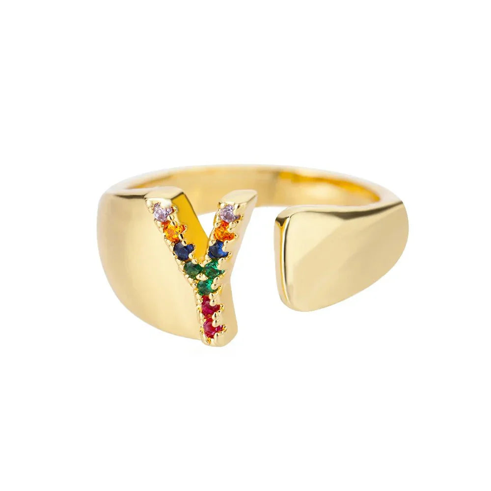 Colorful Personalized Initial Ring