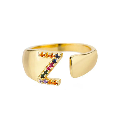 Colorful Personalized Initial Ring