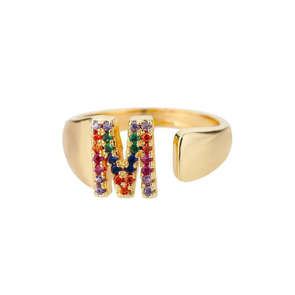 Colorful Personalized Initial Ring