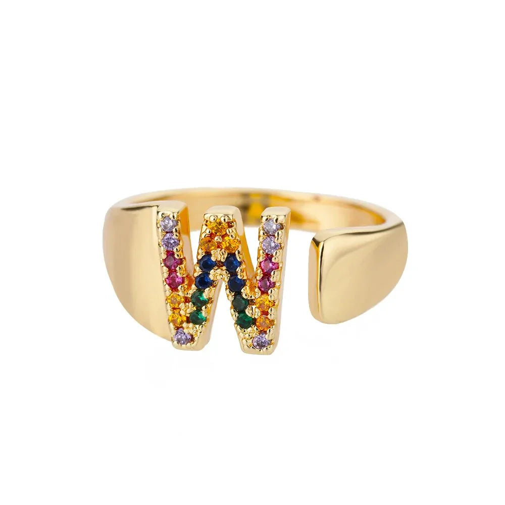 Colorful Personalized Initial Ring