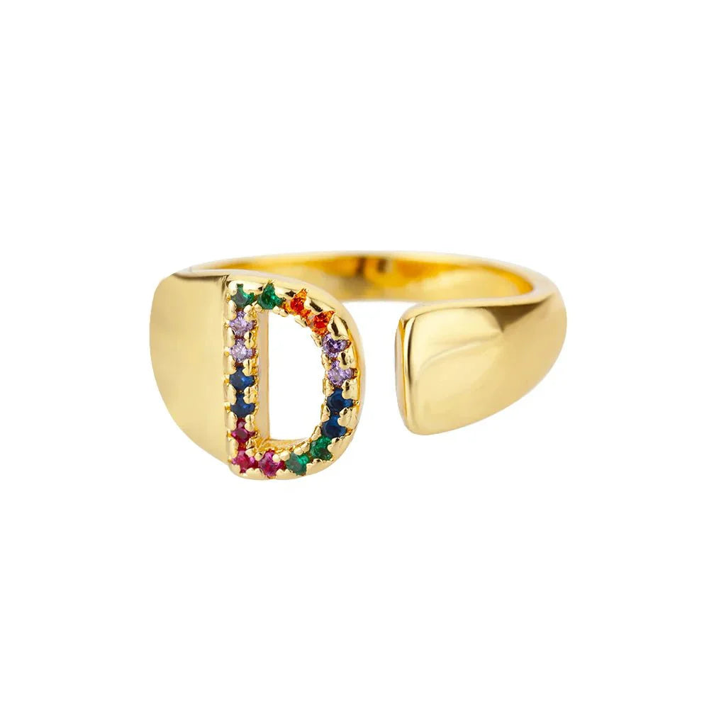 Colorful Personalized Initial Ring