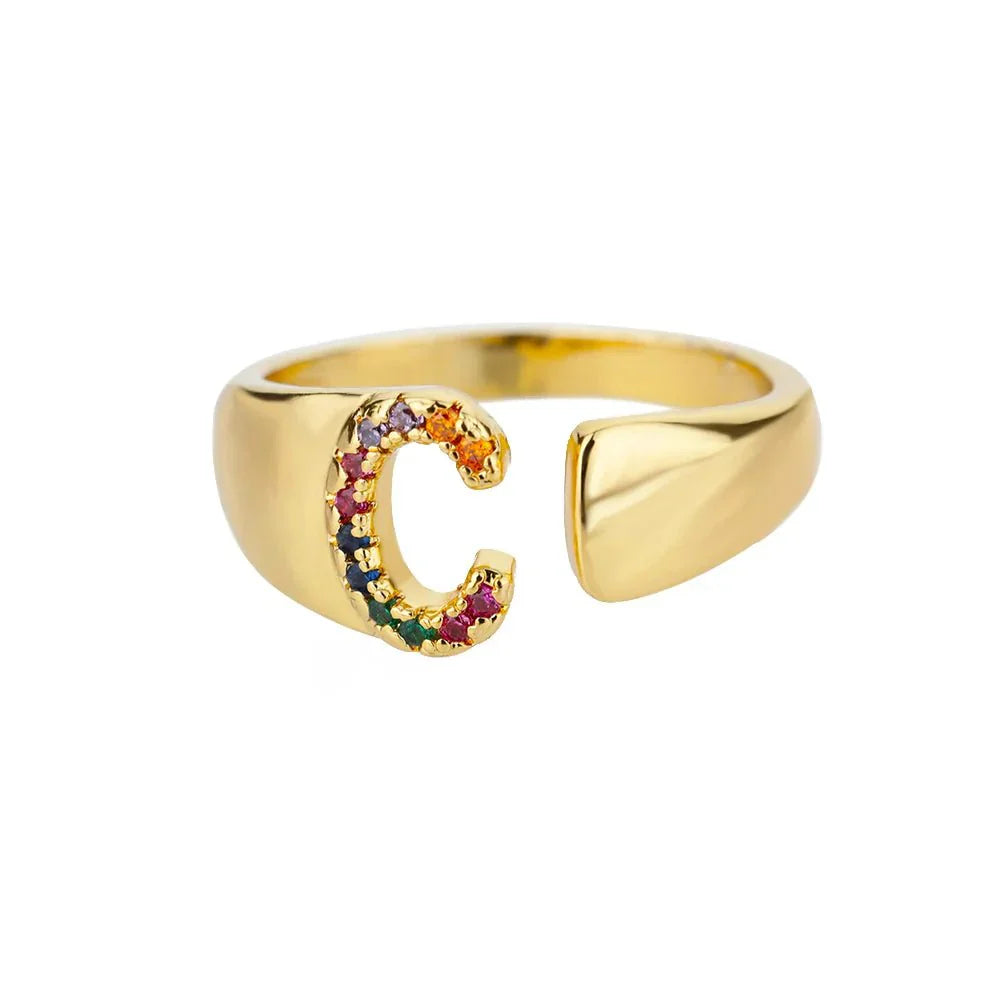 Colorful Personalized Initial Ring