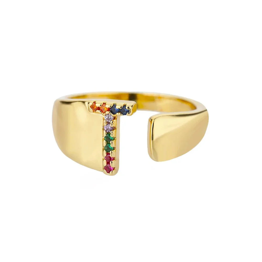 Colorful Personalized Initial Ring