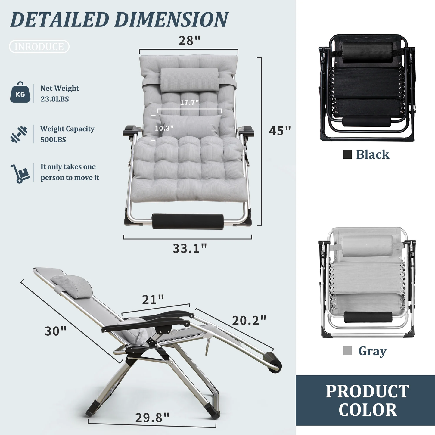 Heavy Duty Zero Gravity Recliner Chair Outdoor