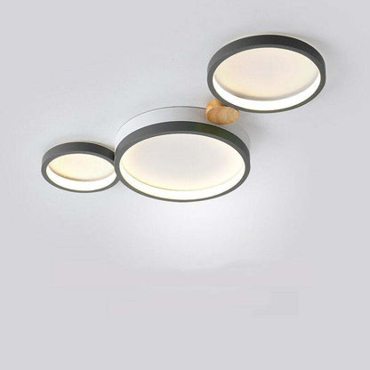 Soft Globe Ceiling Lamp for Bedroom in White and Gray