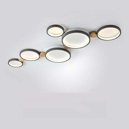 Soft Globe Ceiling Lamp for Bedroom in White and Gray