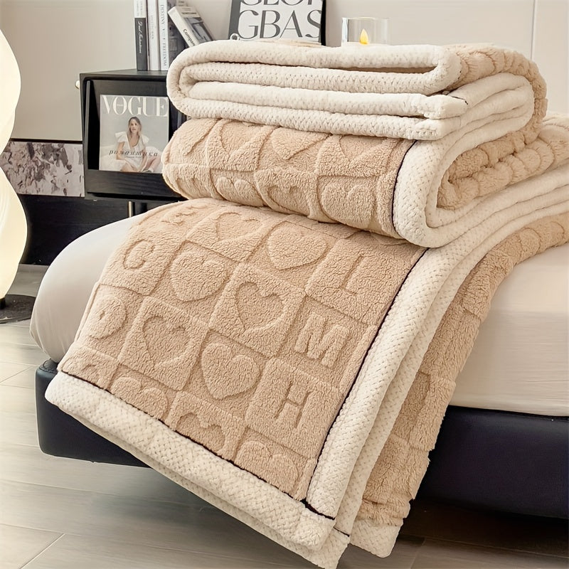 Cozy Soft Coral Fleece Throw Blanket