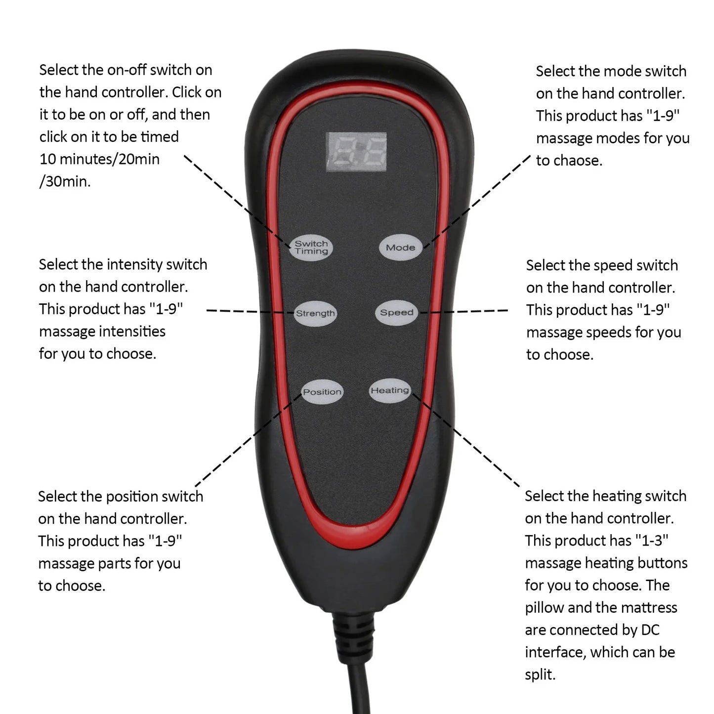 Heated Massage Bed Mat for Relaxation