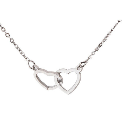 Lovely Double Heart Pendant Necklace Gift Set