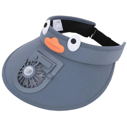 Children's Summer Sun Shade Cap with Breezy Fan