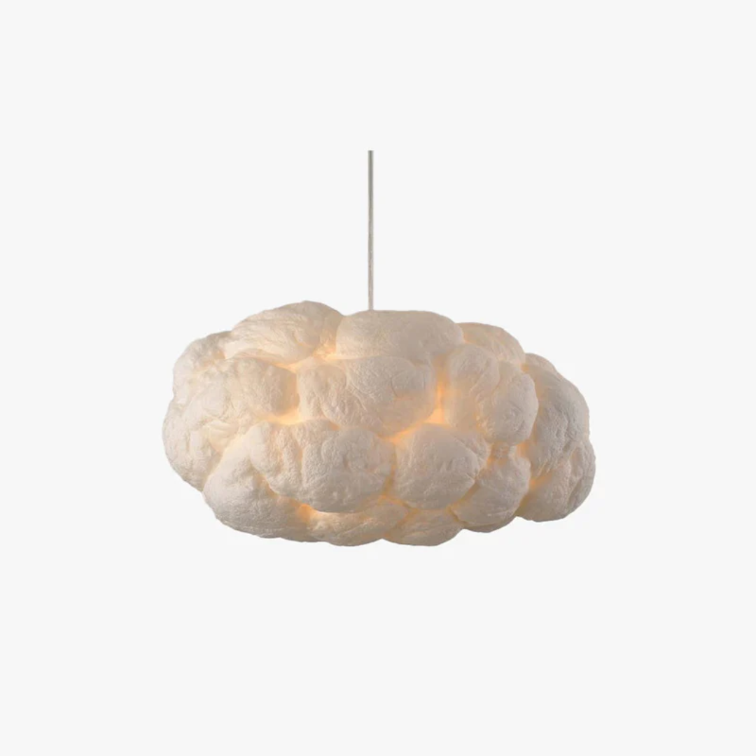Modern White Fabric Pendant Lamp - Halri