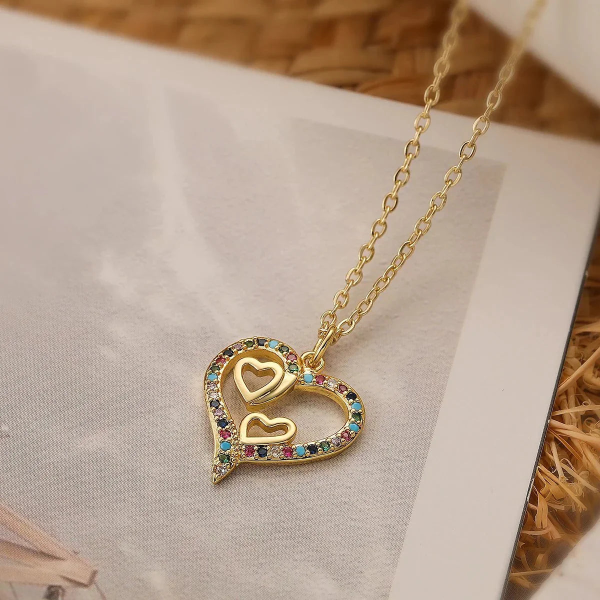 Sparkling Heart Shaped Diamond Pendant Necklace