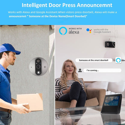 HD WiFi Doorbell Camera with 4.3 Inch Screen & Motion Alert