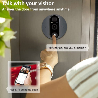 HD WiFi Doorbell Camera with 4.3 Inch Screen & Motion Alert