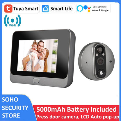 HD WiFi Doorbell Camera with 4.3 Inch Screen & Motion Alert