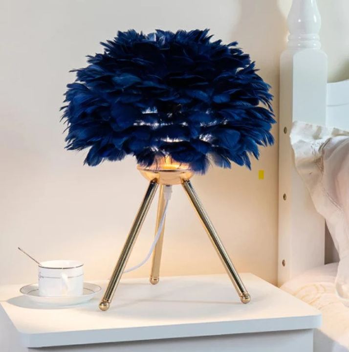 Soft Touch Table Lamp with Elegant Feathers
