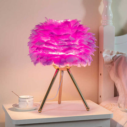 Soft Touch Table Lamp with Elegant Feathers