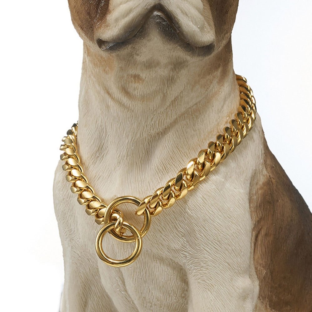 Tough Metal Dog Collar Durable Link Style for Large Breeds - Halri