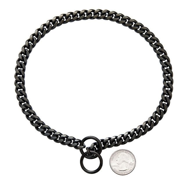 Tough Metal Dog Collar Durable Link Style for Large Breeds