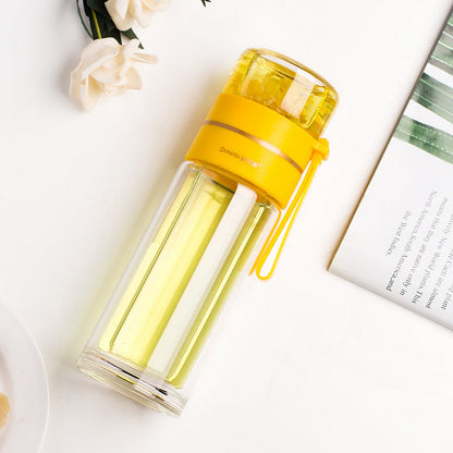 Insulated Glass Water Bottle with Tea Strainer - Halri